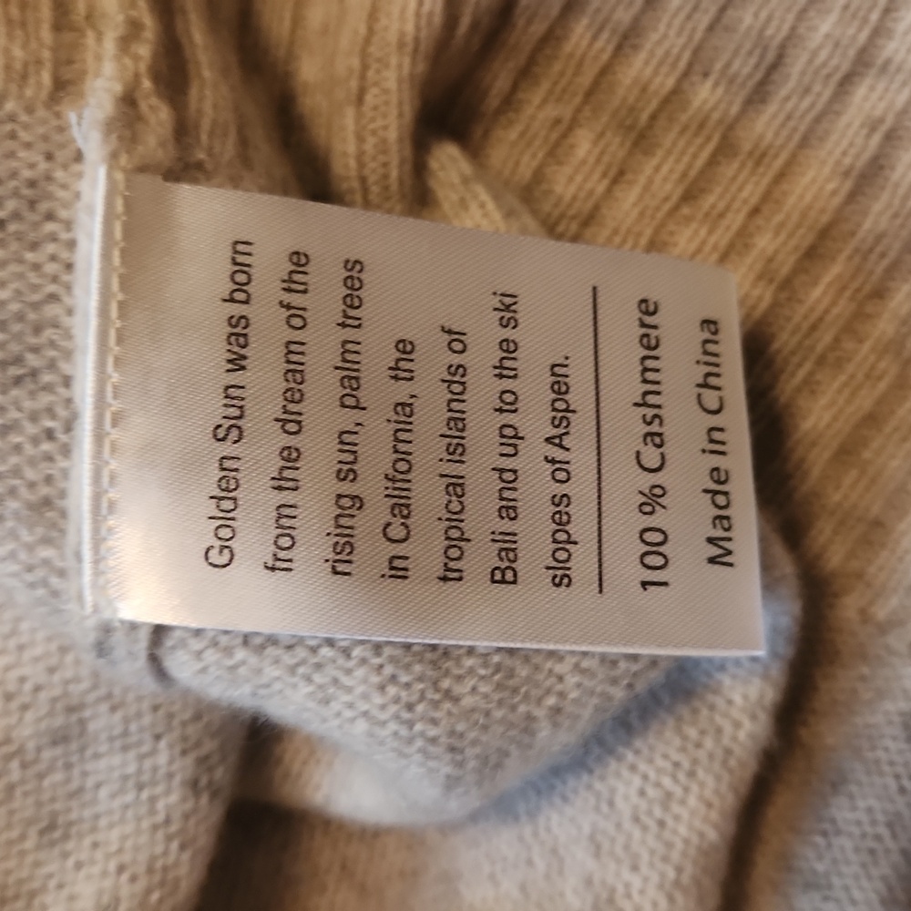 S/M "The Ocean Made Me Salty" Cashmere Sweater - Golden Sun NWOT - Picture 4 of 5